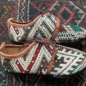 New Peruvian knitted derby style leather shoes
